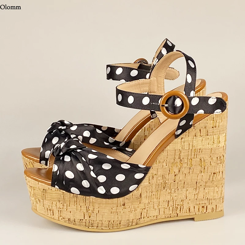Olomm Customize Color Women Platform Sandals Wedges Heels Open Toe Elegant Black Polka Dot Party Shoes Women US Plus Size 5-20
Olomm Customize Color Women Platform Sandals Wedges Heels Open Toe Elegant Black Polka Dot Party Shoes Women US Plus Size 5-20