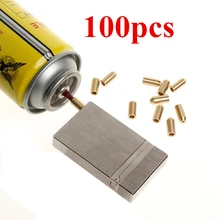 100pcs/Lot Refillable Brass Copper Butane Gas Adapter T Shape Head Adapters For Dupont L2 Gas Cigarette Smoking Lighter Supplies
