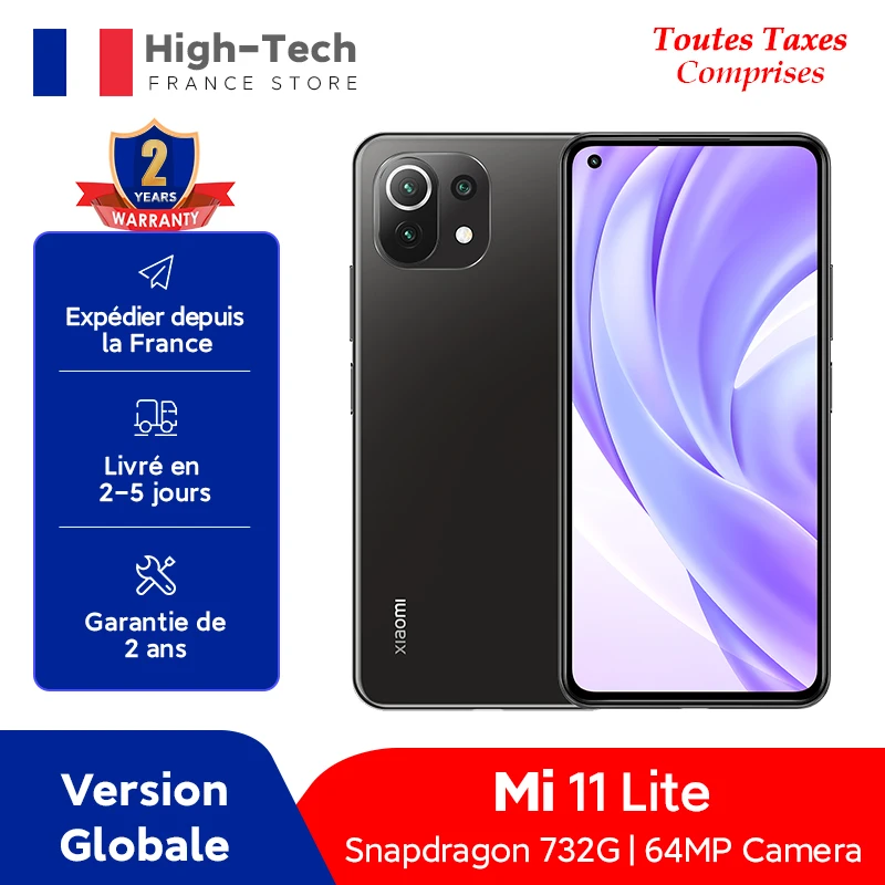 Смартфон Xiaomi Mi 11 Lite 6 + 128 ГБ Snapdragon 732G AMOLED дисплей 55 дюйма камера 64 мп 4520 мА · ч 33 Вт NFC
