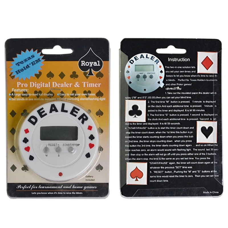 Casino Poker Tournament Timer Digital Dealer Timer Black Jack Plastic Poker Chip 875D
Casino Poker Tournament Timer Digital Dealer Timer Black Jack Plastic Poker Chip 875D