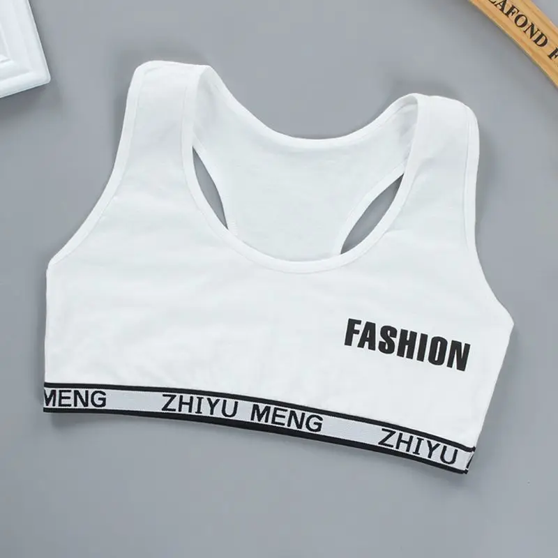 Junior Girl Racerback Cotton Sport Training Bra Letter Print Solid Color Wide Strap Underwear Bralette Seamless Layered Crop Top
Junior Girl Racerback Cotton Sport Training Bra Letter Print Solid Color Wide Strap Underwear Bralette Seamless Layered Crop Top