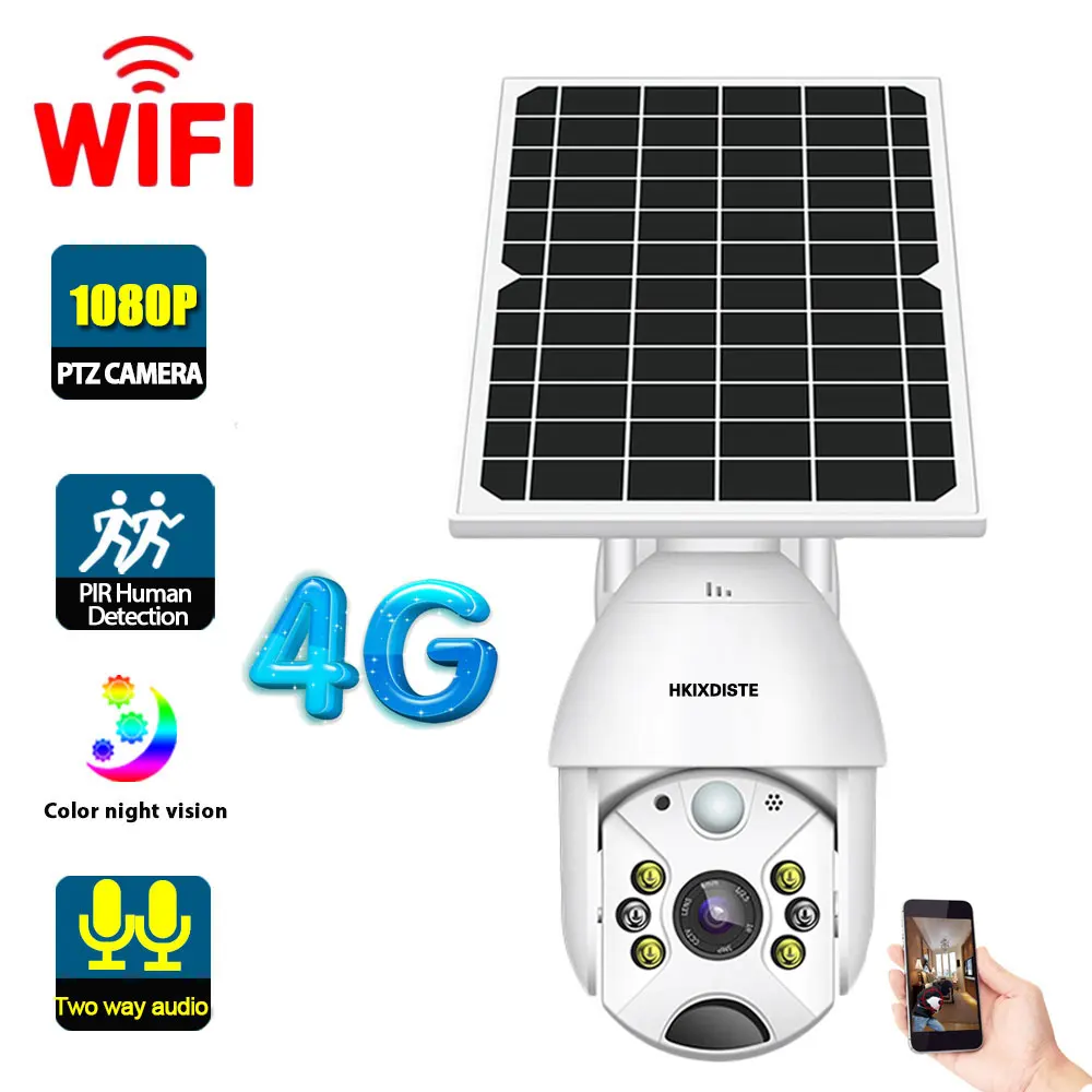 IP-камера видеонаблюдения с солнечной батареей, 4G, беспроводная, 1080P, уличная, цветная, ночное видение, Wi-Fi, PTZ, 2 МП
IP-камера видеонаблюдения с солнечной батареей, 4G, беспроводная, 1080P, уличная, цветная, ночное видение, Wi-Fi, PTZ, 2 МП