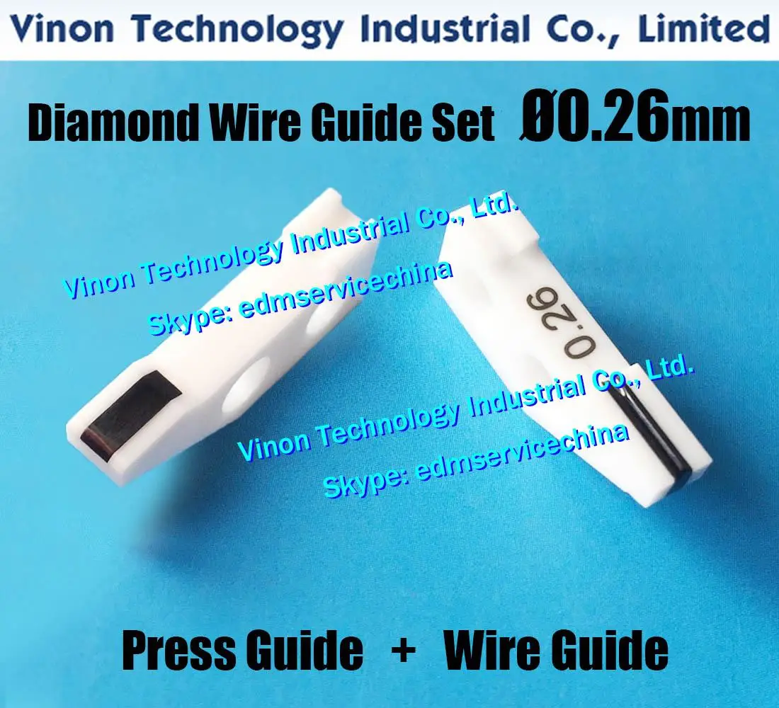 

(2pcs) 0.26mm Set of SP43 EDM Wire Guides for Makino SP64. edm Split V-Guide 20EC390A403-Z1, 20EC080A407, 20EC080A409, 6EC80B404