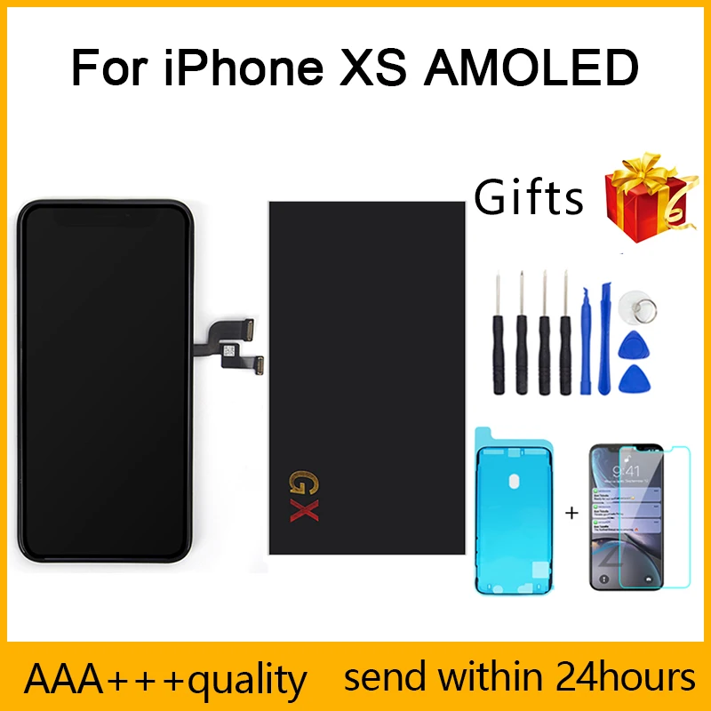 

Качество AAA GXS AMOLED для iPhone XS ЖК-дисплей без битых пикселей Pantalla 3D сенсорный сменный экран в сборе ЖК-дисплей, идеальный ремонт