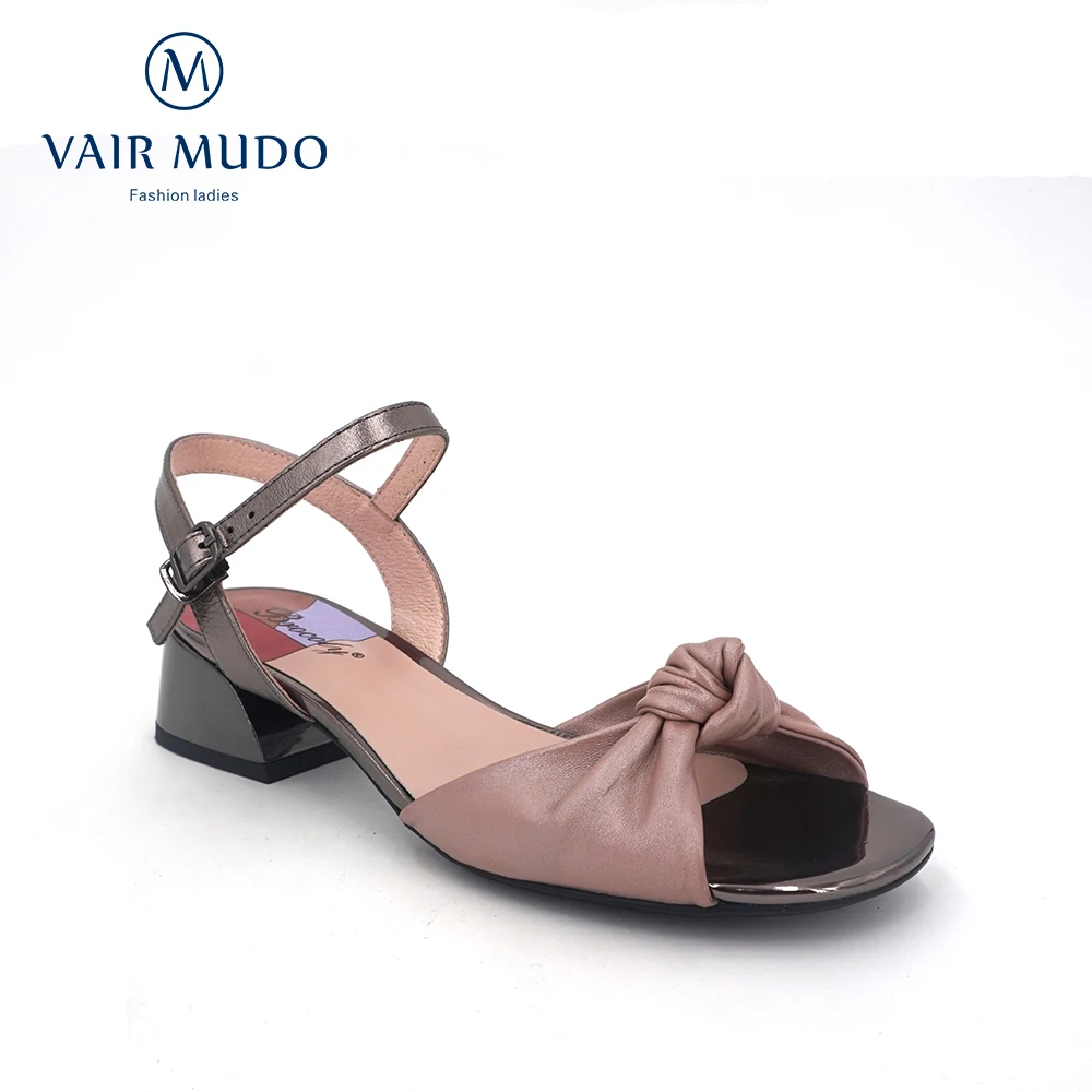 VAIR MUDO/женские босоножки Модная обувь из натуральной кожи на толстом каблуке с