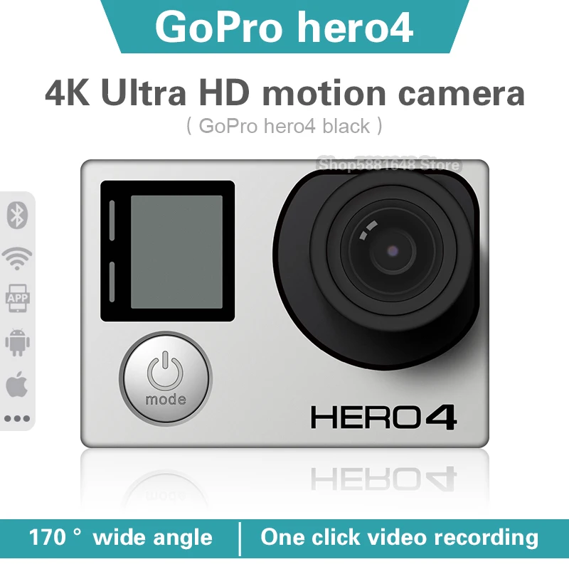 Водонепроницаемая экшн Камера Gopro hero 4 black 4k30 Ultra HD 12 МП|Экшн-камеры| |