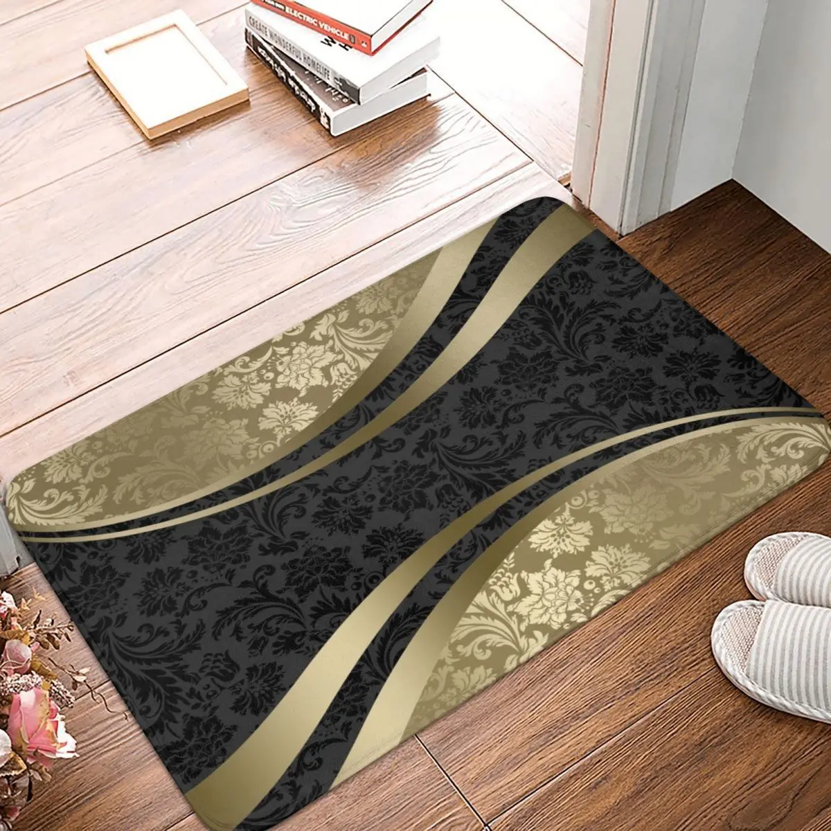 Gold Black Damasks Modern Geometric Shapes Doormat Carpet Mat Rug Polyester Anti-slip Floor Decor Bath Bathroom Kitchen 40x60
Gold Black Damasks Modern Geometric Shapes Doormat Carpet Mat Rug Polyester Anti-slip Floor Decor Bath Bathroom Kitchen 40x60