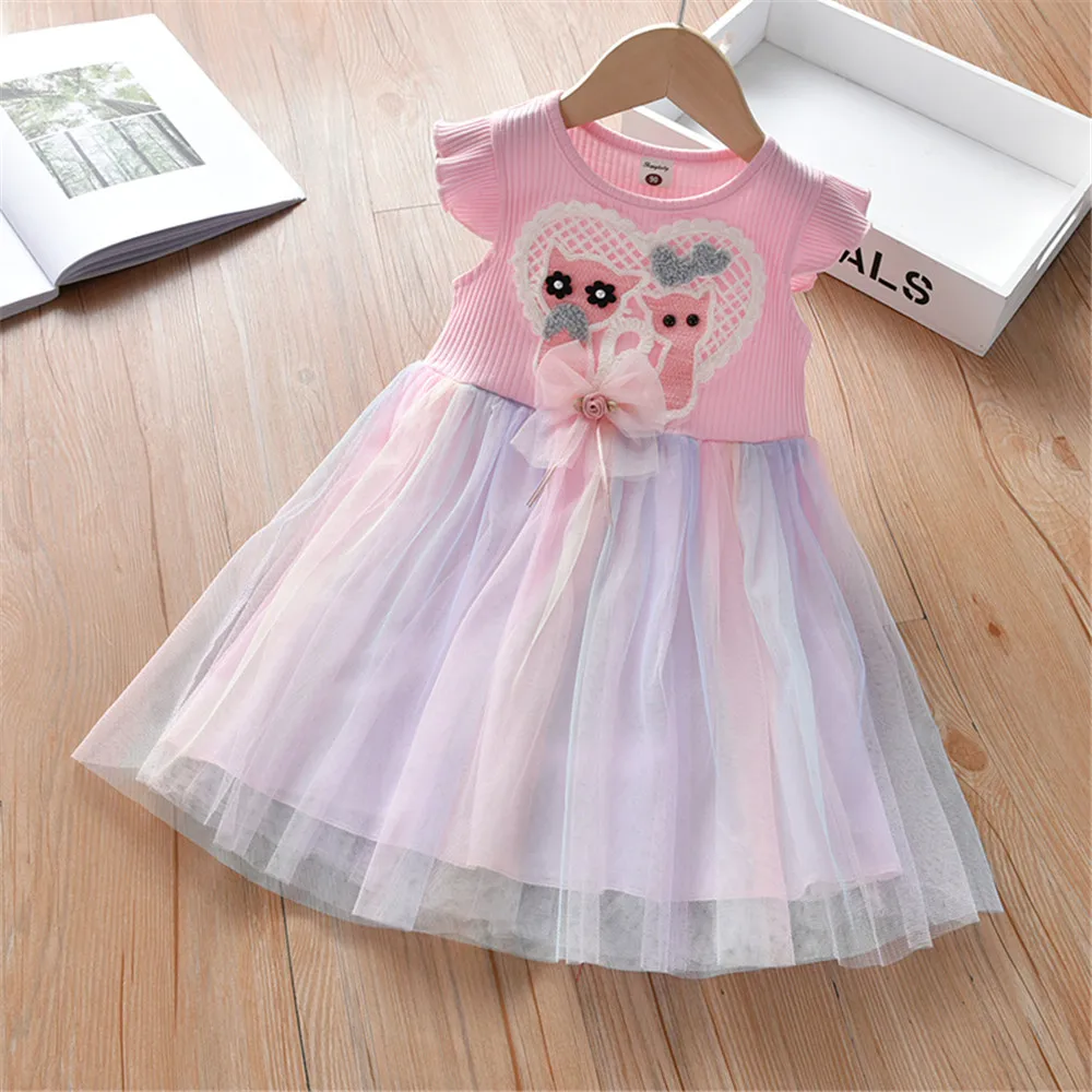 WenaZao Kids Baby Girls Fashion Casual Short Sleeve Dress Cartoon Animal Embroidered Mesh Yarn Stitching A-line Mid-length Dress
WenaZao Kids Baby Girls Fashion Casual Short Sleeve Dress Cartoon Animal Embroidered Mesh Yarn Stitching A-line Mid-length Dress
