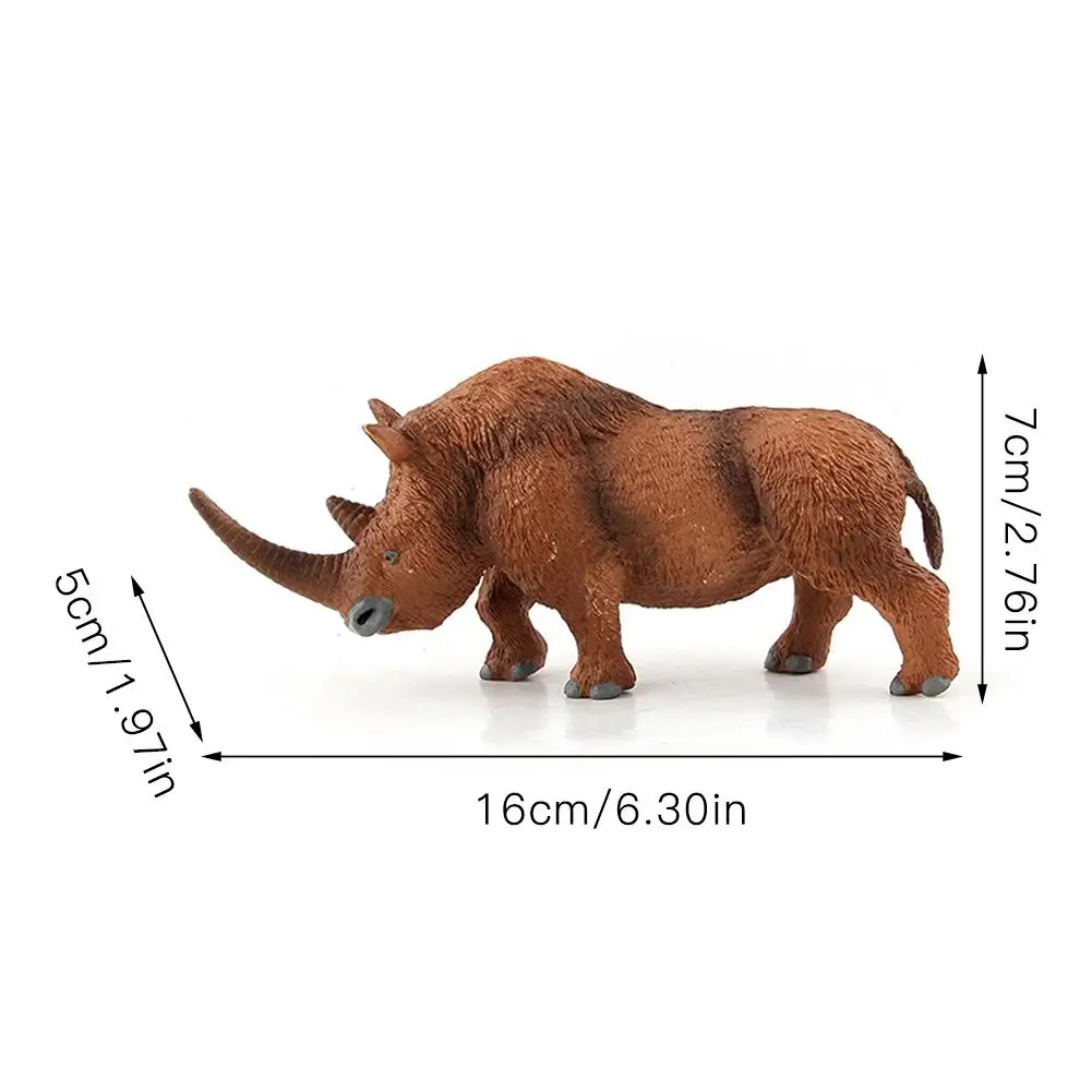 Woolly Rhinoceros Figure Animal Toy Safe Coelodonta Rhino Model Collector Kids Gift Child Educational Toys Solid Ornament | Игрушки и