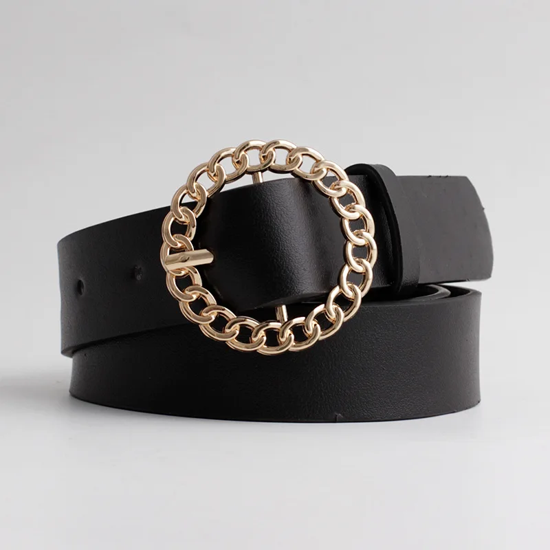 Fashion Leather Belt Women Metal Buckle Stylish Ladies New Design Round Button Leisure Leather Belt For Women Jeans Accessories
Fashion Leather Belt Women Metal Buckle Stylish Ladies New Design Round Button Leisure Leather Belt For Women Jeans Accessories