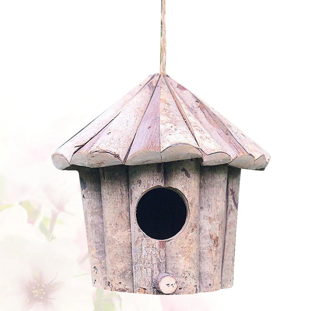 Anti-corrosion Bird Round House Wooden Bird House Rural Cottage Hanging Wooden Bird Nest Decor Creative Pendant Decoration for 
Anti-corrosion Bird Round House Wooden Bird House Rural Cottage Hanging Wooden Bird Nest Decor Creative Pendant Decoration for