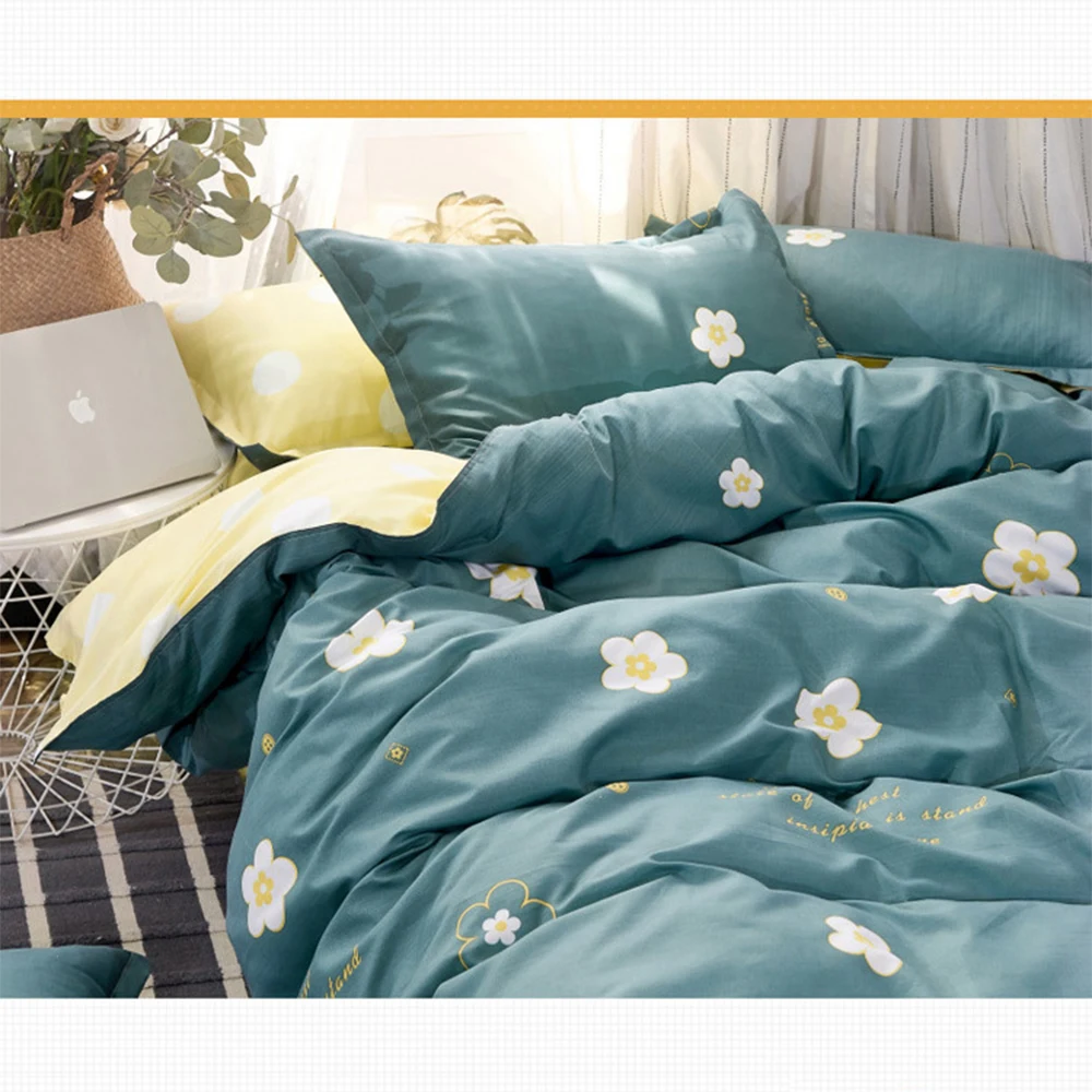 4 Pcs Fashion Bedding Set Pure A/B Double-sided Pattern Simplicity Bed Sheet Quilt Cover Pillowcase
4 Pcs Fashion Bedding Set Pure A/B Double-sided Pattern Simplicity Bed Sheet Quilt Cover Pillowcase