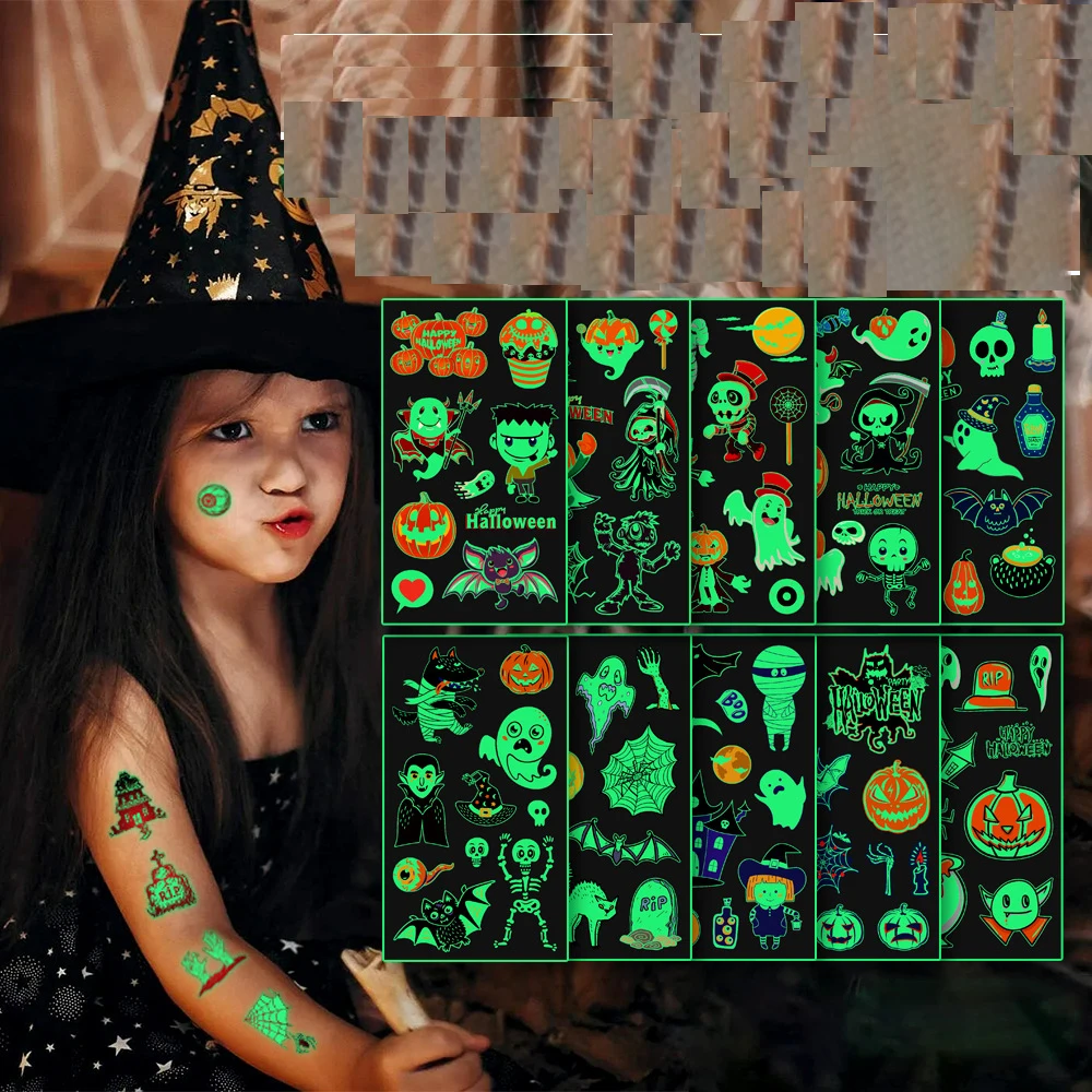 10pcs/set Tattoo Stickers For Kids Glitter Tatoo Waterproof Halloween Christmas Cartoon Kids Luminous Tattoo Stickers
10pcs/set Tattoo Stickers For Kids Glitter Tatoo Waterproof Halloween Christmas Cartoon Kids Luminous Tattoo Stickers