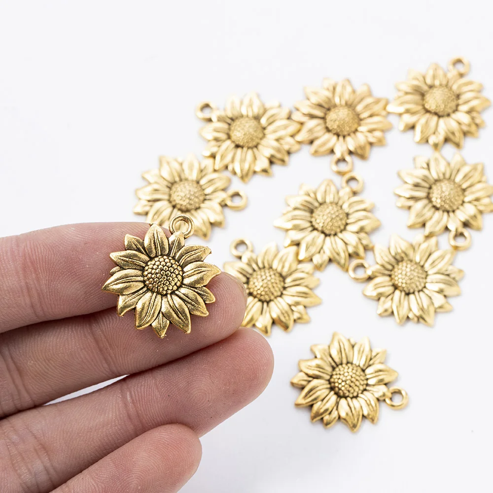 10 Pcs Gold Sunflower Diy Pendant Necklace For Women Fashion Jewelry Accessories Statement Classic Female Decoration Necklace
10 Pcs Gold Sunflower Diy Pendant Necklace For Women Fashion Jewelry Accessories Statement Classic Female Decoration Necklace