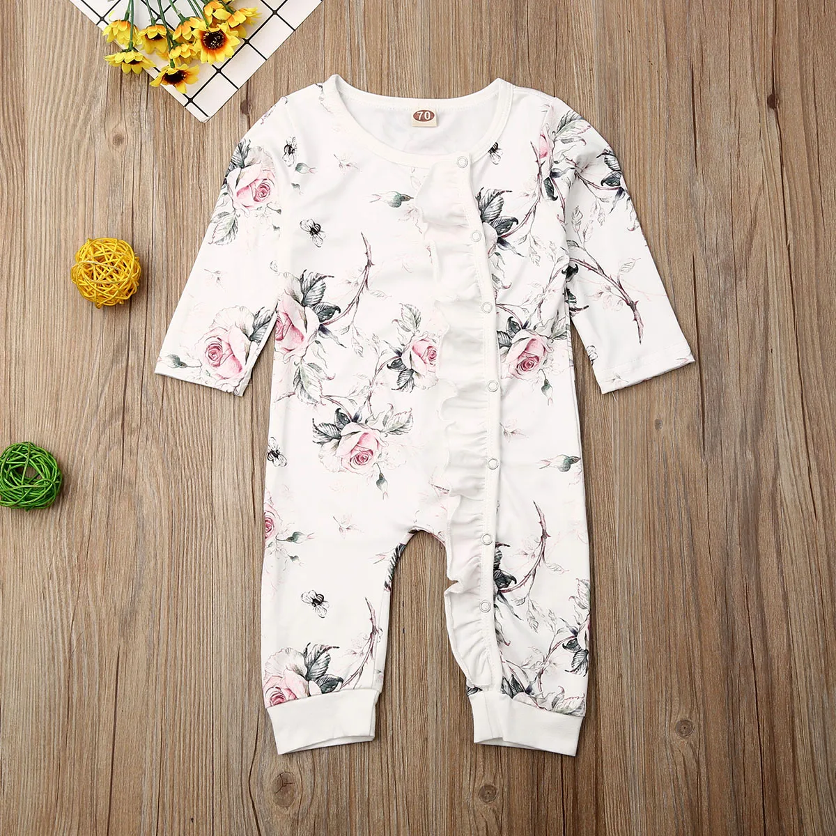 Spring Autumn Newborn Baby Girl Cotton Flower Print Ruffle Romper Jumpsuit Long Sleeves Outfit Fall Set
Spring Autumn Newborn Baby Girl Cotton Flower Print Ruffle Romper Jumpsuit Long Sleeves Outfit Fall Set