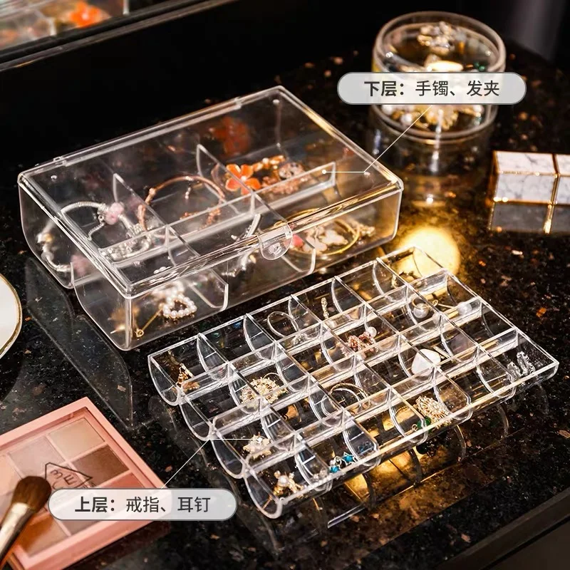 Acrylic Material Storage Box Double-layer Large Capacity Earrings Hairpins Rings Nail Rubber Band Container Portable Display Box
Acrylic Material Storage Box Double-layer Large Capacity Earrings Hairpins Rings Nail Rubber Band Container Portable Display Box