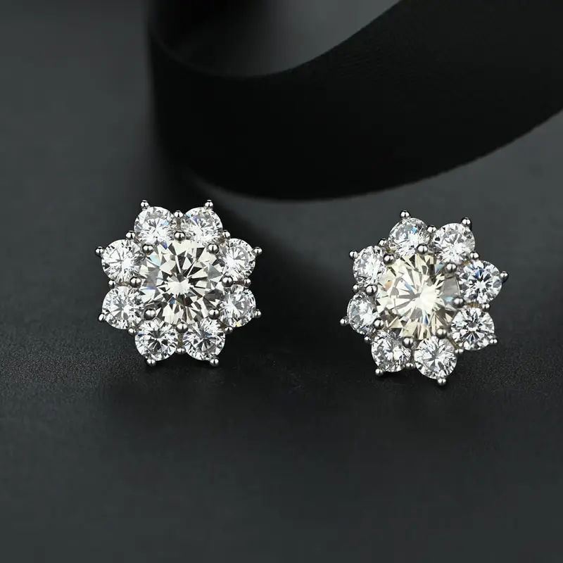 Jazaz 100% 925 Sterling Silver Sparkling High Carbon Diamond Flower Stud Earrings Women Wedding Party Bridal Fine Jewelry B0555
Jazaz 100% 925 Sterling Silver Sparkling High Carbon Diamond Flower Stud Earrings Women Wedding Party Bridal Fine Jewelry B0555