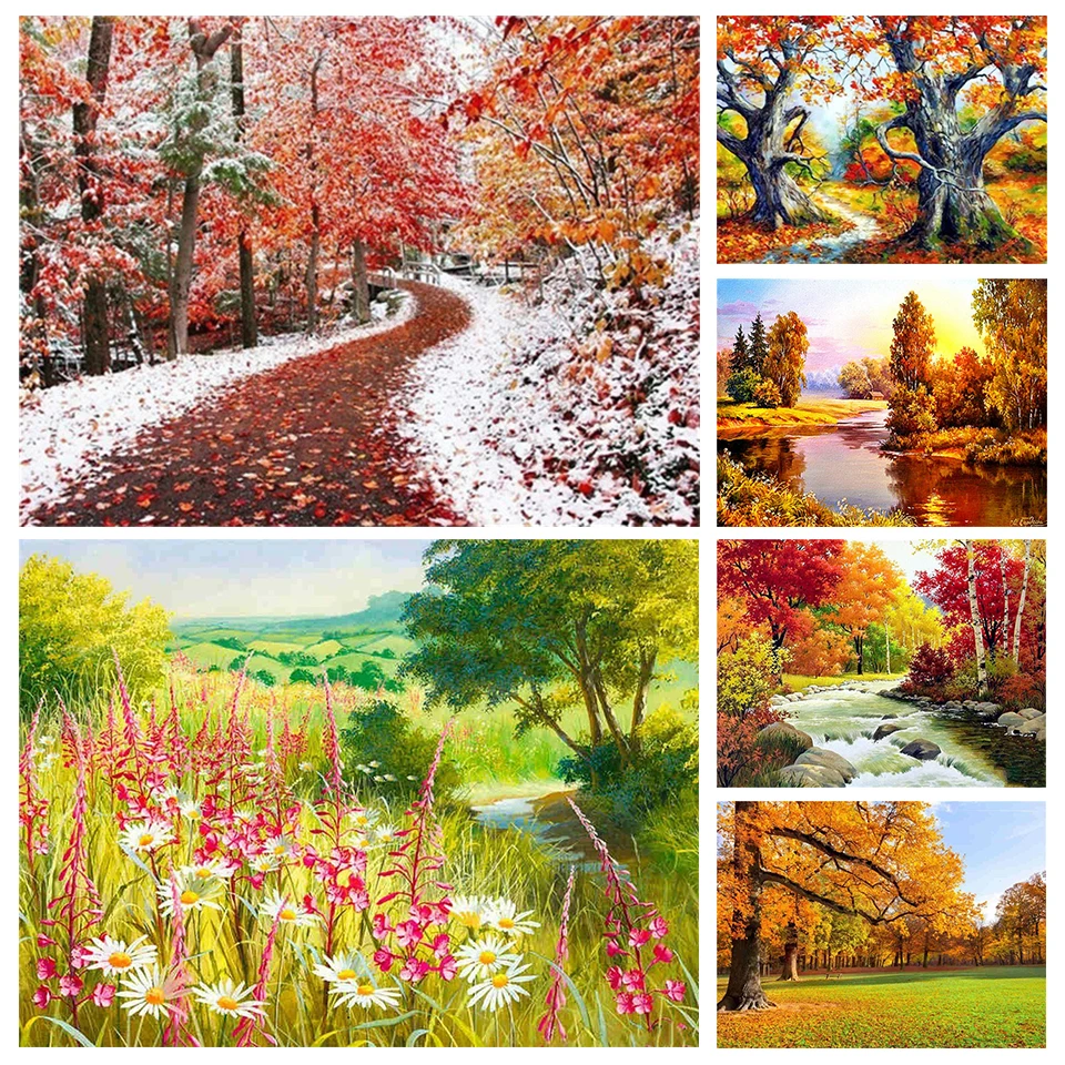 Full Round 5D Diamond Painting Maple Forest Landscape Road Water Home Decoration Gift Rhinestone Embroidery DIY Mosaic
Full Round 5D Diamond Painting Maple Forest Landscape Road Water Home Decoration Gift Rhinestone Embroidery DIY Mosaic