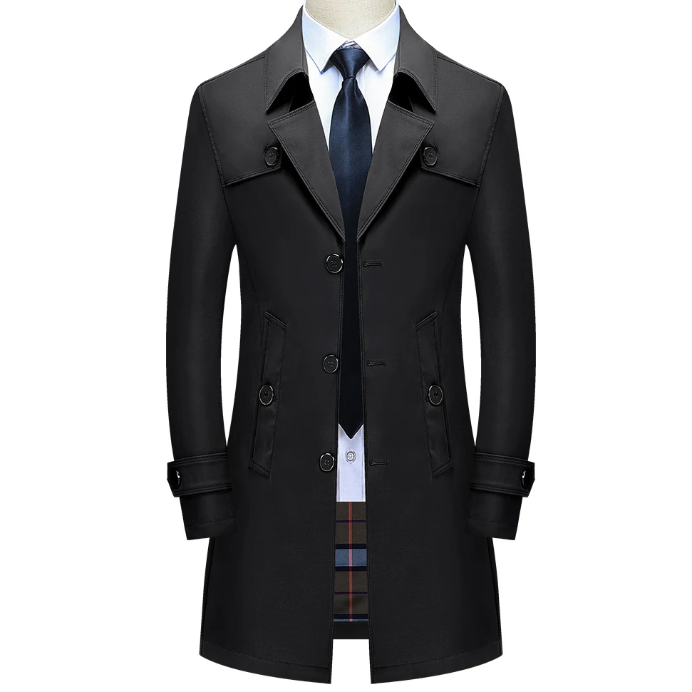 Brand Spring Autumn Men Long Trench Coats Superior Quality Buttons Male Fashion Outwear Jackets Windbreaker Plus Size
Brand Spring Autumn Men Long Trench Coats Superior Quality Buttons Male Fashion Outwear Jackets Windbreaker Plus Size