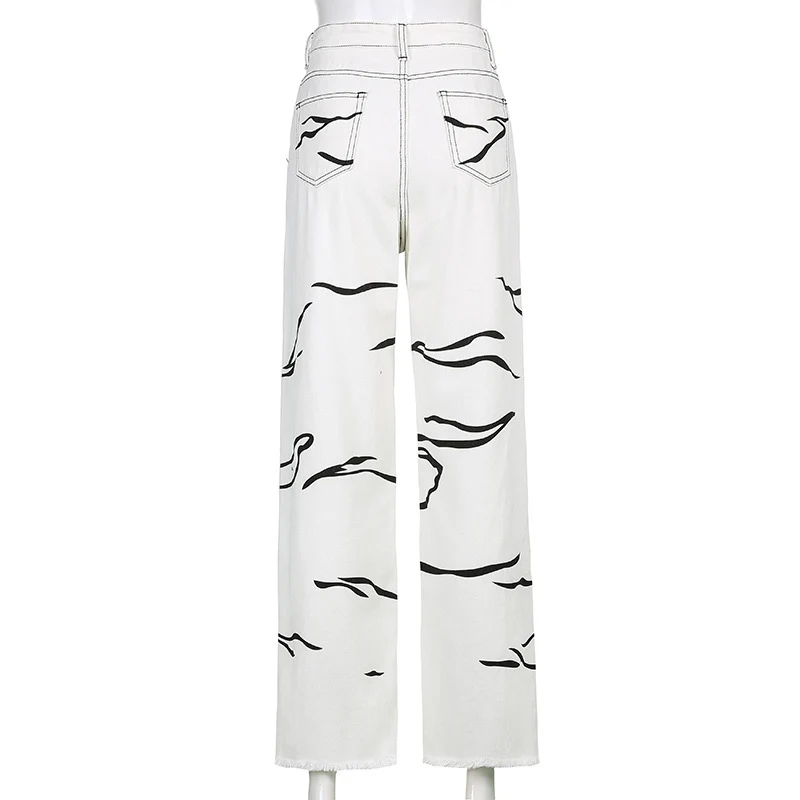 Fashion Slim Streetwear Print Striped Stitching Rough Selvedge High Waist Woman Casual Denim Pants Lady Jeans Straight Jeans
Fashion Slim Streetwear Print Striped Stitching Rough Selvedge High Waist Woman Casual Denim Pants Lady Jeans Straight Jeans