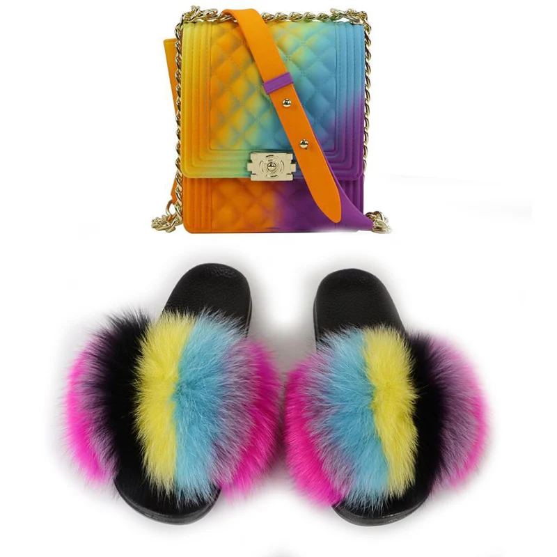 New Women Candy Color Bags With Amazing Fur Slides Fluffy Fur Sandals Bling Messenger Bags Fox Fur Slippers Girl Party Purses
New Women Candy Color Bags With Amazing Fur Slides Fluffy Fur Sandals Bling Messenger Bags Fox Fur Slippers Girl Party Purses