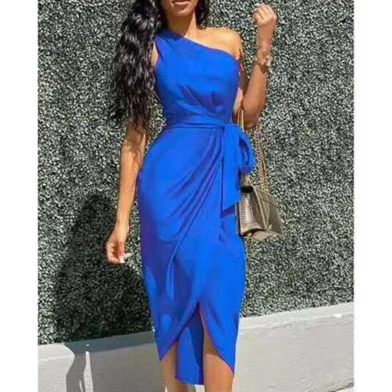 XUXI 2021 Summer Women Oblique Shoulder Dress Irregular Straps One Shoulder Bow Sleeveless Satin Skirt E1861
XUXI 2021 Summer Women Oblique Shoulder Dress Irregular Straps One Shoulder Bow Sleeveless Satin Skirt E1861