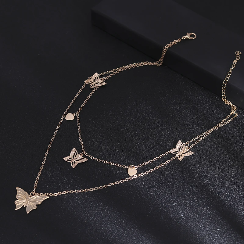 Double Layer Animal Butterfly Stars Chain Necklaces for Women Gold Color Lock Key Pendants Necklaces Party Jewelry Accessories
Double Layer Animal Butterfly Stars Chain Necklaces for Women Gold Color Lock Key Pendants Necklaces Party Jewelry Accessories