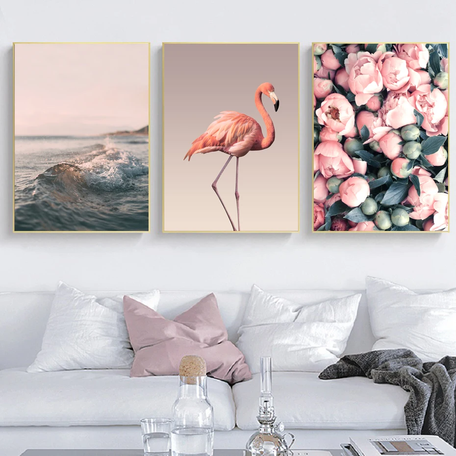 Nordic Ins Style Pink Theme Flamingo Pink Flower Sea Wave Poster Bedroom Bedside Living Room Canvas Art Decorative Painting
Nordic Ins Style Pink Theme Flamingo Pink Flower Sea Wave Poster Bedroom Bedside Living Room Canvas Art Decorative Painting