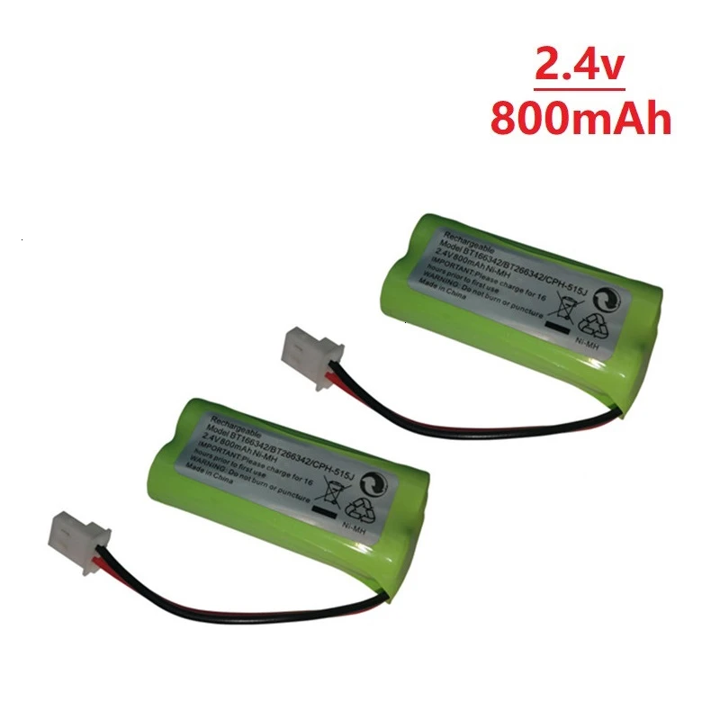 

2Pieces/sets BT-166342 2.4v 800mAh AAA Ni-MH Rechargeable Battery for Uniden BT-166342 BT166342 166342 BT-266342 2.4v battery