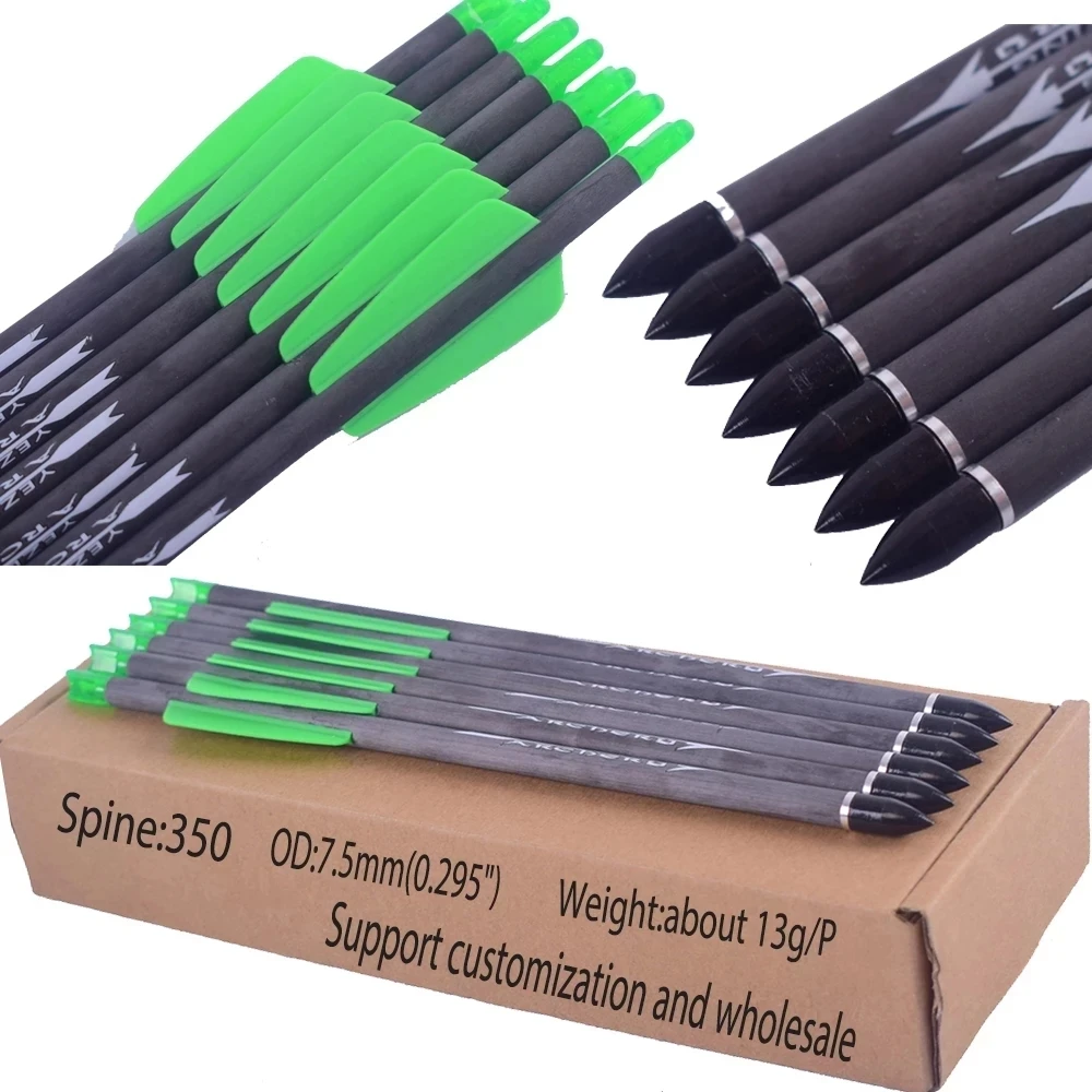 Hot 6/12/24pcsHunting Crossbow Bolts 7.5" Pure Carbon Arrows Sharp Broadhead Tips Spine350 for Crossbow EK SYSTEM R9 Shooting
Hot 6/12/24pcsHunting Crossbow Bolts 7.5" Pure Carbon Arrows Sharp Broadhead Tips Spine350 for Crossbow EK SYSTEM R9 Shooting