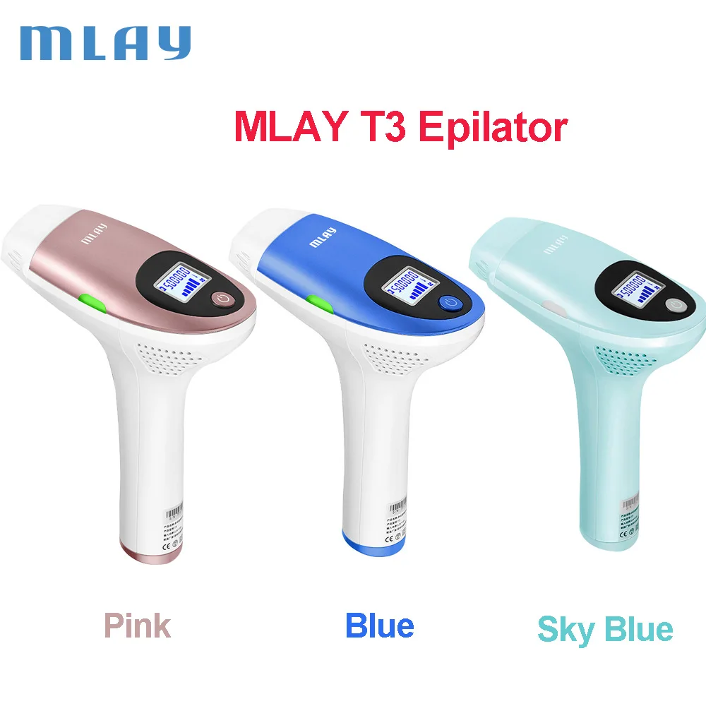 

Mlay T3 IPL Hair Removal Epilator a Laser Permanent Face BIkini Body Hair Removal 3IN1 Electric Depilador a laser 500000 Flashes