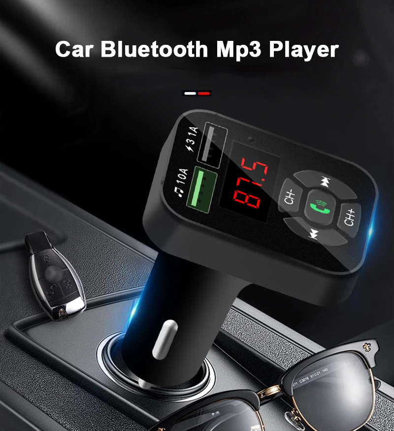 Автомобильный Bluetooth mp3 плеер FM передатчик модулятор гарнитура автомобильный