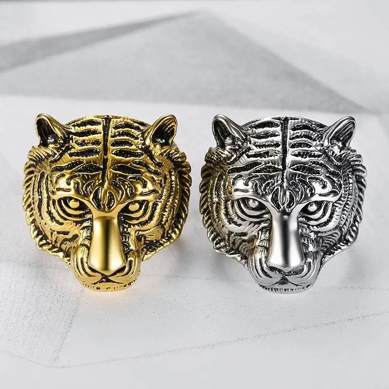 Fashion Jewelry Wholesale Vintage Personality Creative Trend Tiger Head Ring Men's Stainless Steel Ring Jewelry Gift
Fashion Jewelry Wholesale Vintage Personality Creative Trend Tiger Head Ring Men's Stainless Steel Ring Jewelry Gift