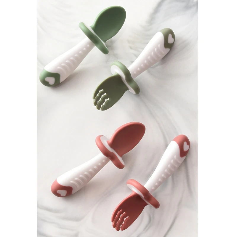 2Pcs/Set Baby Training Soft Head Spoon and Fork Short Handle Kids Spoon Fork Set BPA Free
2Pcs/Set Baby Training Soft Head Spoon and Fork Short Handle Kids Spoon Fork Set BPA Free