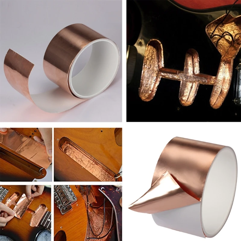 100mmx5M Pure Copper Roll EMI Conductive Guitar Shielding Ribbon Q1FF