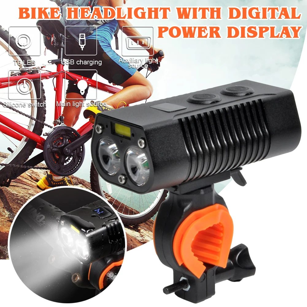 4000mAh Bicycle Light LED-T6 COB MTB Cycling Front Flashlight Power Display Mountain Bike Light USB Rechargeable Led linterna
4000mAh Bicycle Light LED-T6 COB MTB Cycling Front Flashlight Power Display Mountain Bike Light USB Rechargeable Led linterna