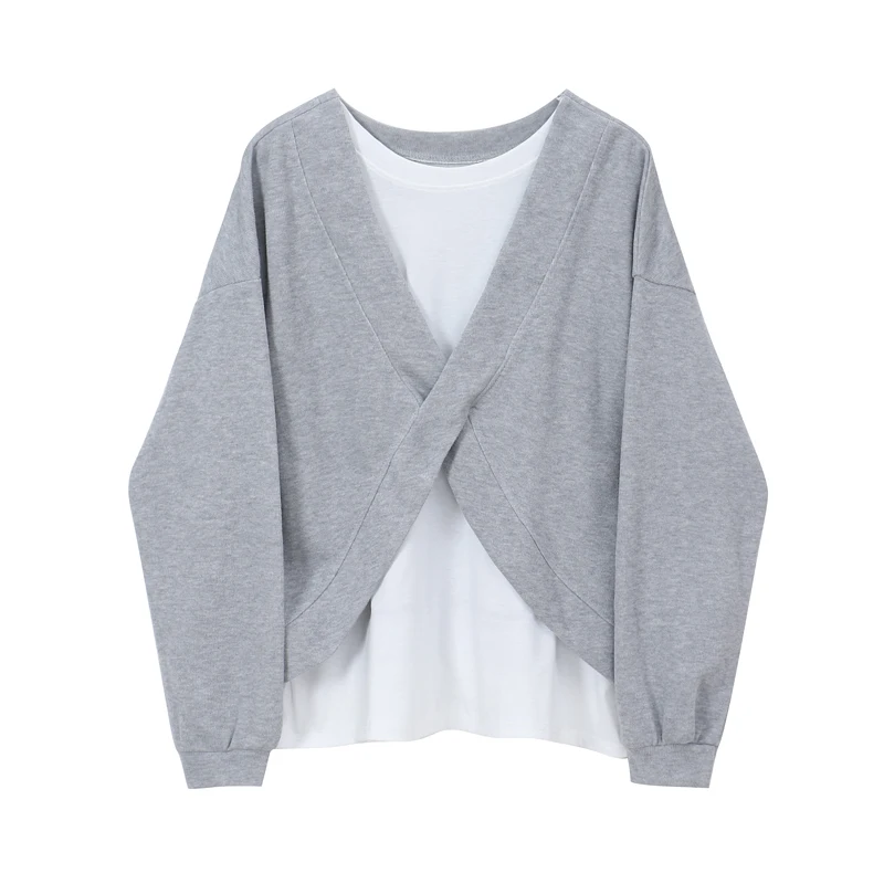 2021 New Sweatshirts Fake two tops Harajuku Loose Streetwear Top Autumn Spring Feature Round Neck Women Sweatshirts Oversize
2021 New Sweatshirts Fake two tops Harajuku Loose Streetwear Top Autumn Spring Feature Round Neck Women Sweatshirts Oversize
