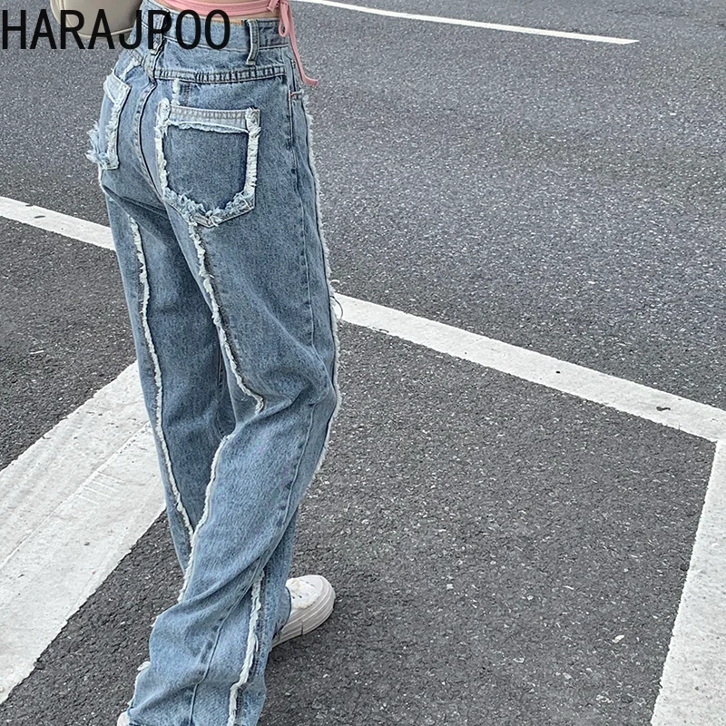 Женские прямые джинсы Harajpoo с завышенной талией, повседневные свободные широкие брюки из денима с необработанными краями в Корейском стиле, ...
Женские прямые джинсы Harajpoo с завышенной талией, повседневные свободные широкие брюки из денима с необработанными краями в Корейском стиле, ...