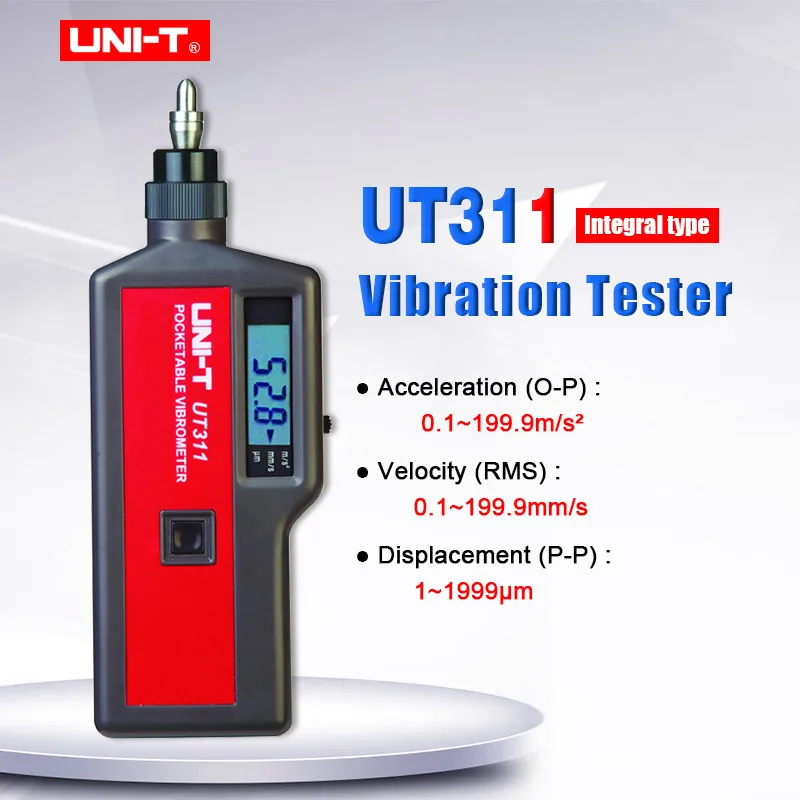 

Digital Vibration Tester acceleration velocity displacement Measure UNI-T UT311 2k count LCD Display Integrated type vibrometer