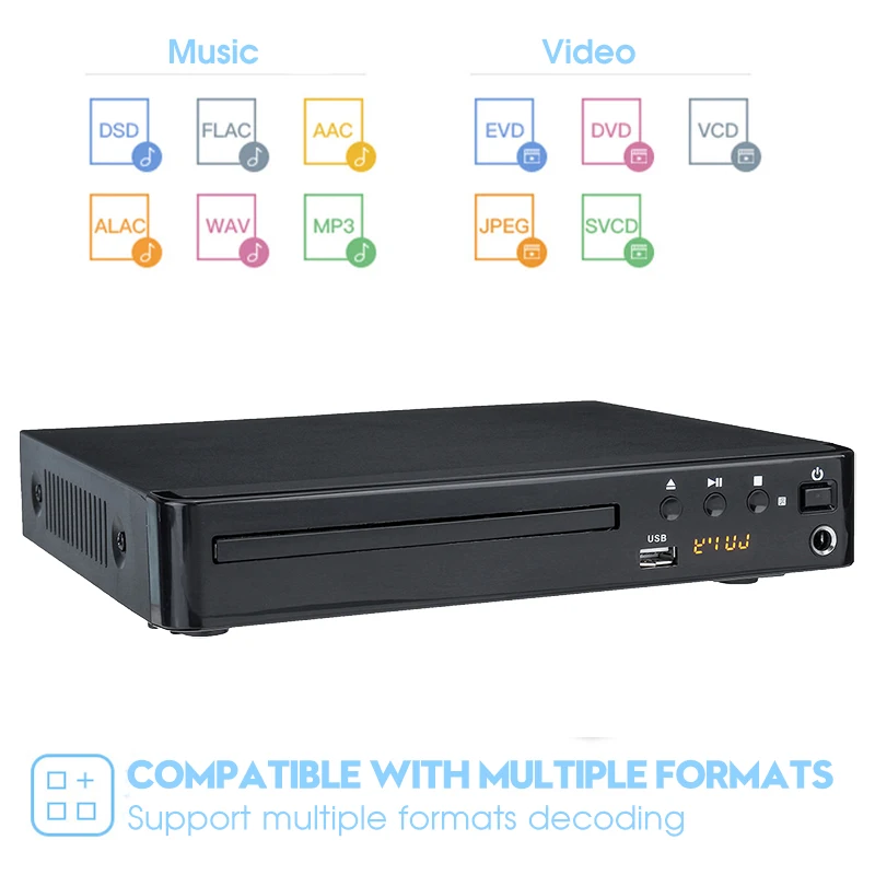 HD DVD-плеер ТВ мультирегионы бесплатные DVD CD-диски проигрыватель AV-выход стерео