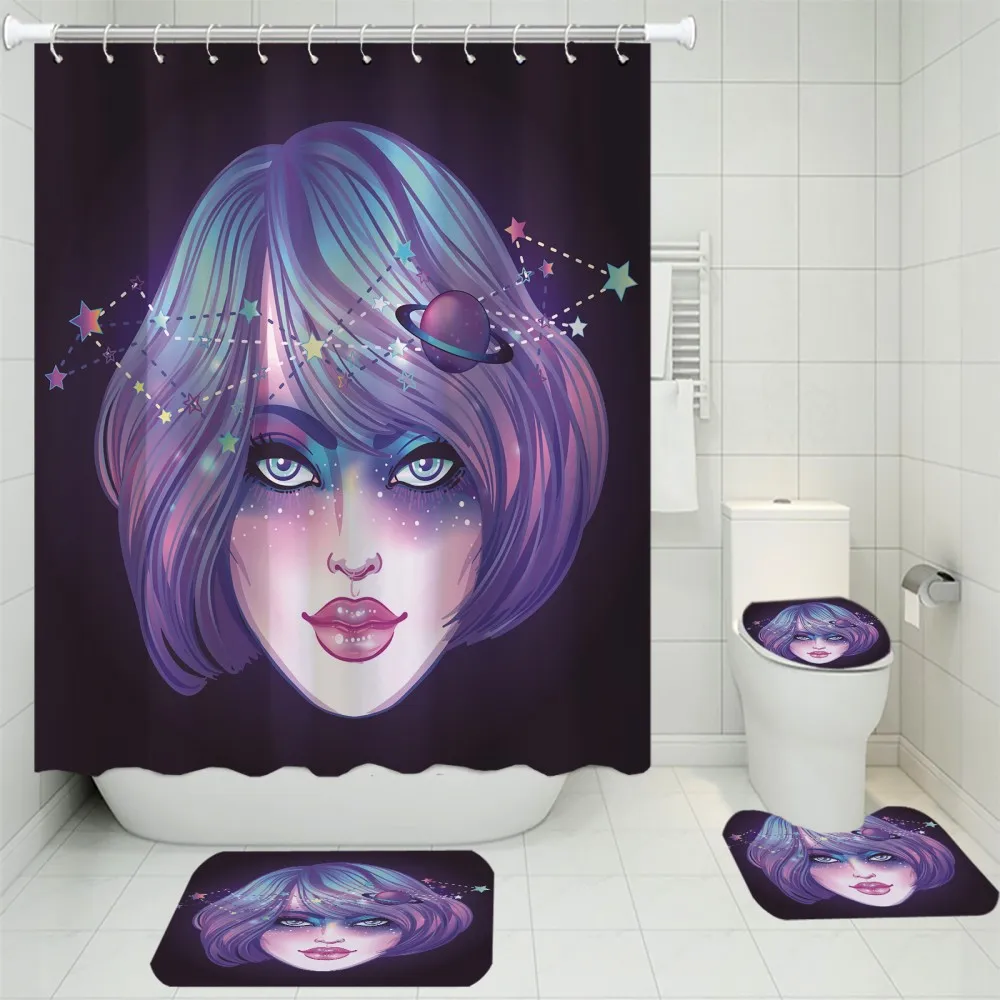 3/4 Piece Beautiful Girls Print Shower Curtain Carpet Cover Toilet Cover Bath Mat Pad Set Home Bathroom Curtain With 12 Hooks
3/4 Piece Beautiful Girls Print Shower Curtain Carpet Cover Toilet Cover Bath Mat Pad Set Home Bathroom Curtain With 12 Hooks