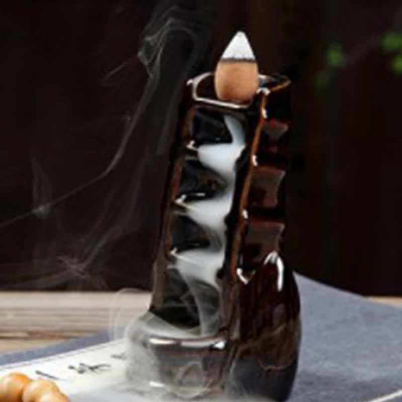 1Pc Durable Backflow Incense Burner Waterfall Ceramic Smoke Censer Handicraft Home Decor | Дом и сад