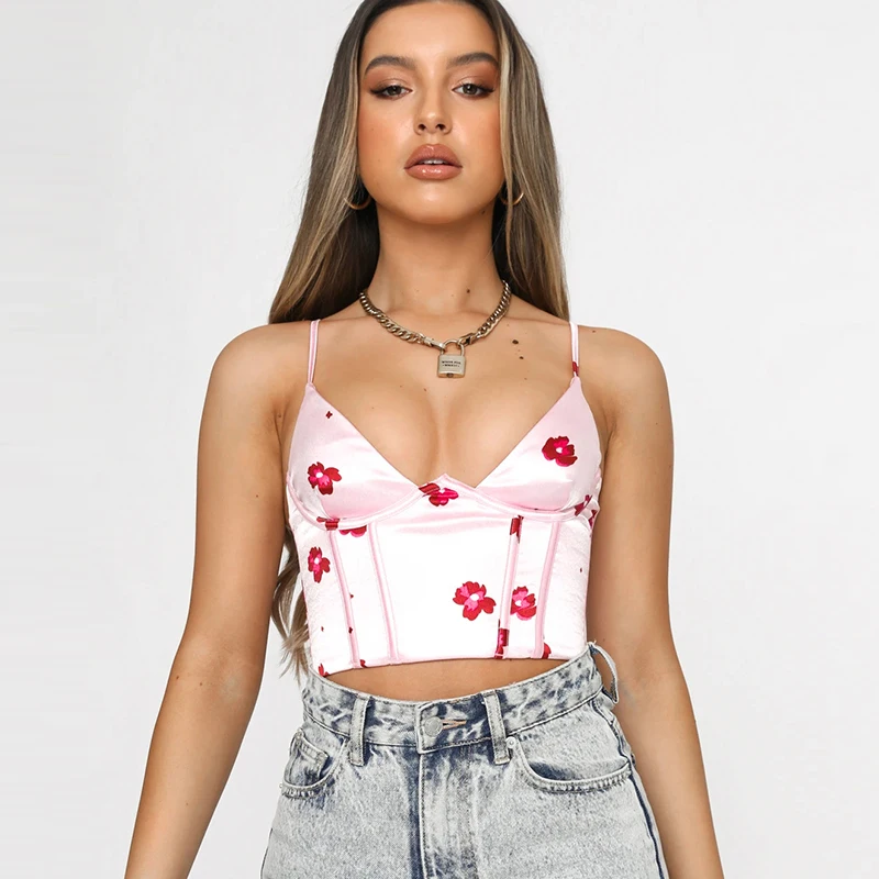 women's Vest flower sexy deep V style spring and summer navel tight fashion bright color sling cropped slim Camisole
women's Vest flower sexy deep V style spring and summer navel tight fashion bright color sling cropped slim Camisole