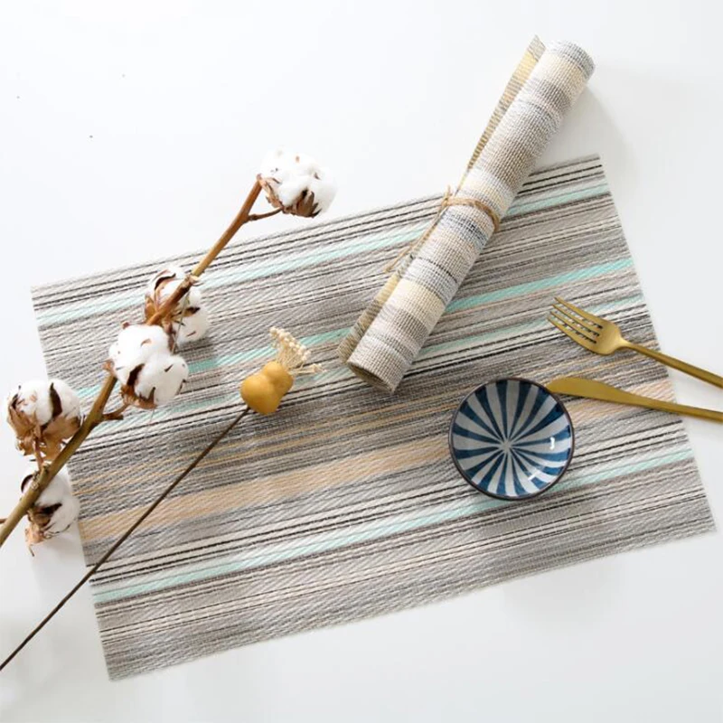 Kitchen Dinning Table Place Mats Non-slip Dish Bowl Placement PVC Heat Stain Resistant Table Decorative Dinner Mat 
Kitchen Dinning Table Place Mats Non-slip Dish Bowl Placement PVC Heat Stain Resistant Table Decorative Dinner Mat