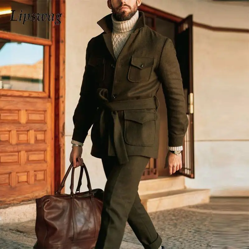 Fashion Warm Overcoat Men Cardigan Turn-down Collar Button Blazer Tops Autumn Winter Casual Long Sleeve Solid Jackets Coat Male
Fashion Warm Overcoat Men Cardigan Turn-down Collar Button Blazer Tops Autumn Winter Casual Long Sleeve Solid Jackets Coat Male