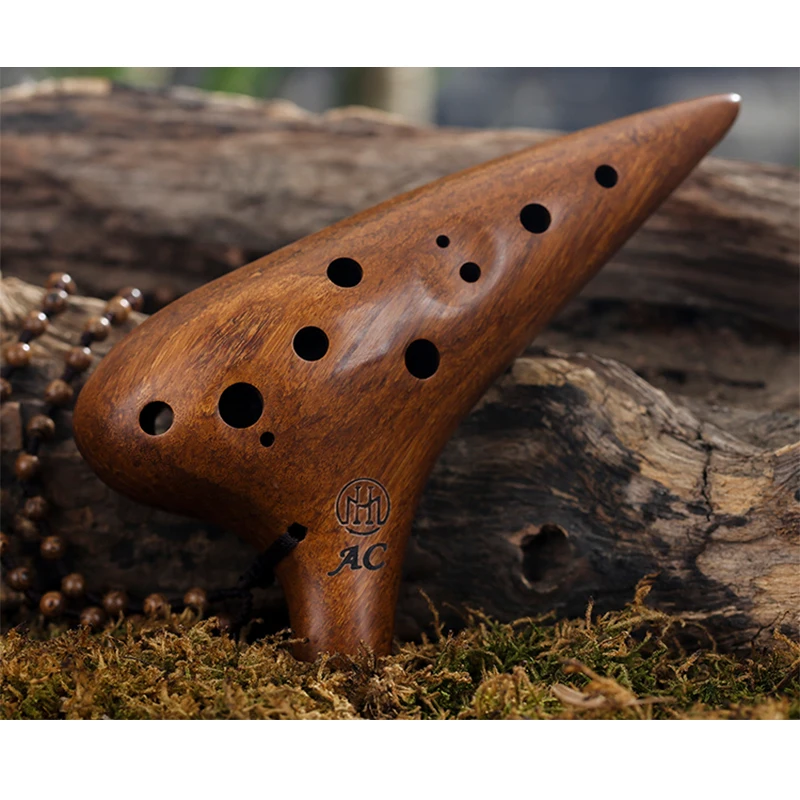 

12 отверстий деревянный Ocarina Alto C Tone Ocarina для начинающих детей музыкальный инструмент Orff инструменты с сумкой Kazoo