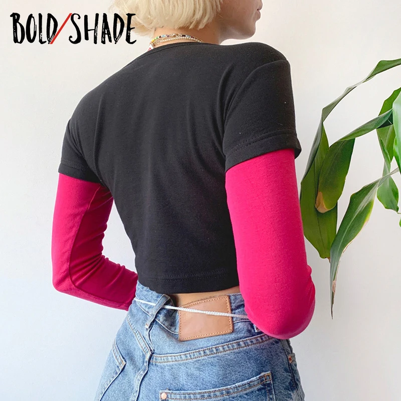 Bold Shade Y2K Patchwork Long Sleeve Tops Indie Aesthetic Letter Graphic Print Women T-shirts Skinny O-neck Hip Pop Style Tees
Bold Shade Y2K Patchwork Long Sleeve Tops Indie Aesthetic Letter Graphic Print Women T-shirts Skinny O-neck Hip Pop Style Tees