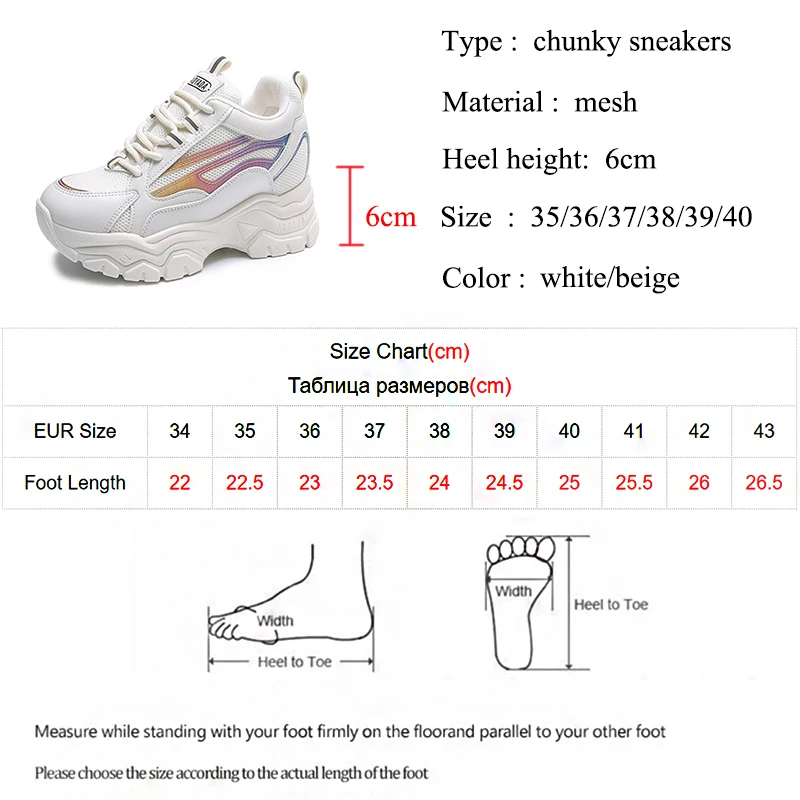 Lucyever New Women's Breathable Chunky Sneakers 2021 Mesh Lace Up Platform Vulcanize Shoes Female Casual Running Shoes for Woman