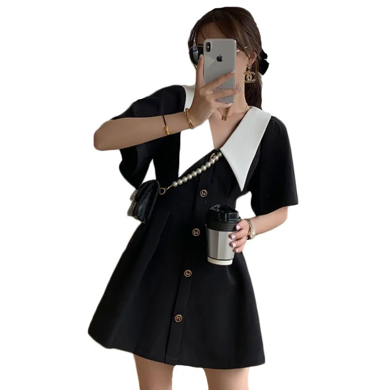 Elegant Black Dress Women 2021Summer New Retro French Sweet Doll Collar A-line High Waist Slim Short Dresses Female LR1315
Elegant Black Dress Women 2021Summer New Retro French Sweet Doll Collar A-line High Waist Slim Short Dresses Female LR1315