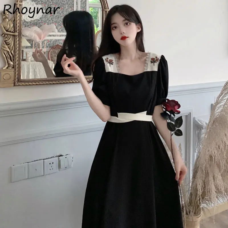 Patchwork Dress Women Embroidery A-line Preppy All-match Holiday Sundress Square Collar Elegant Design Ulzzang New Arrival Chic
Patchwork Dress Women Embroidery A-line Preppy All-match Holiday Sundress Square Collar Elegant Design Ulzzang New Arrival Chic